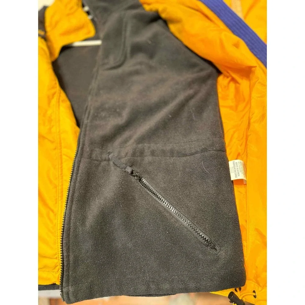 Columbia Sportswear Company Jacket‎ Black Yellow Hooded Fleece Lined Size M